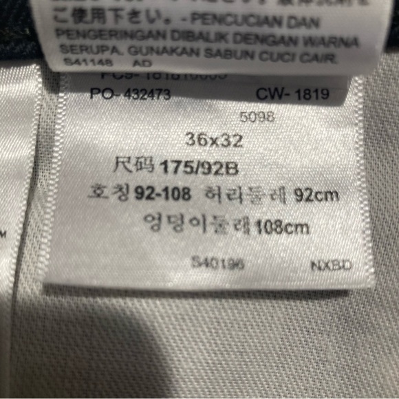 LEVI’S 541 Sz 36 x 32 Athletic Fit 100% Cotton Tapered Leg Jeans Steel Dark Grey - Picture 16 of 16